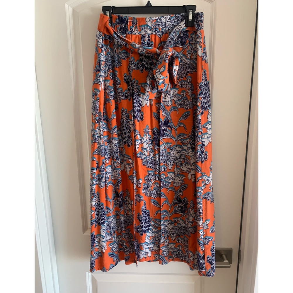 CAbi Calypso Paradise Orange Floral Maxi Skirt